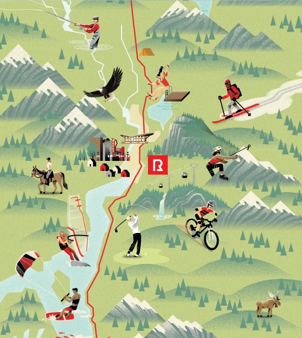 Card feature maps amenities